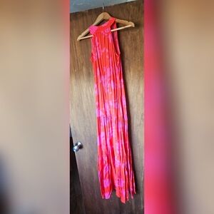 SHEIN Red and Pink Floral Maxi Dress